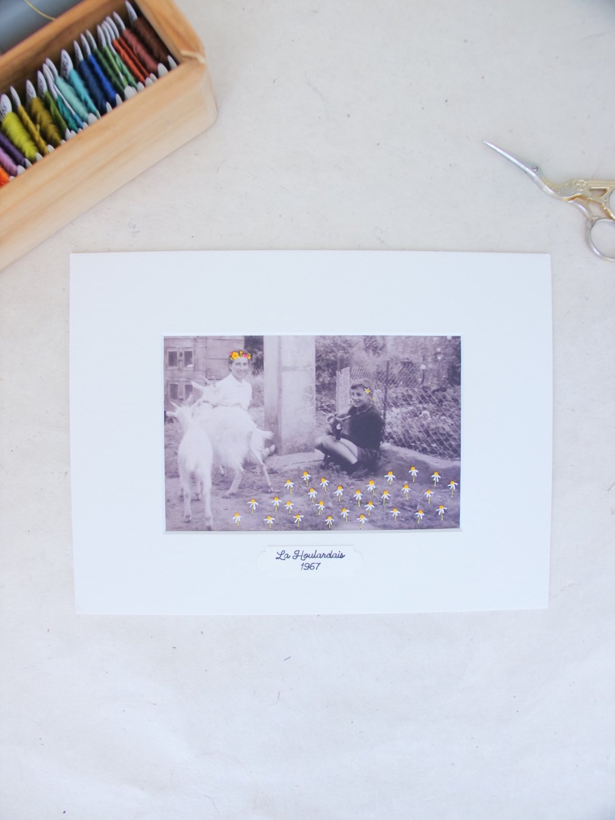 Photo brodée d'archive - fête des fleurs rennes Photo brodée d'archive - fête des fleurs rennes