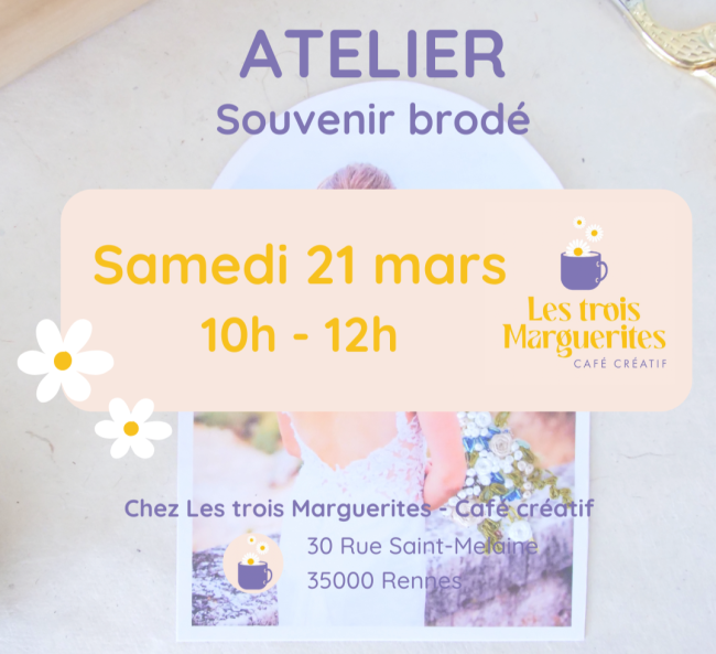 Atelier broderie : Souvenir brodé - Samedi 21 mars de 10h à 12h